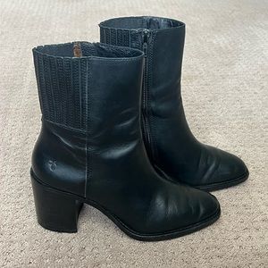 Black Leather Ankle Boots